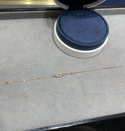 [Super Jewellery]FORCE 10 DIAMOND CHAIN LINK PINK GOLD BRACELET