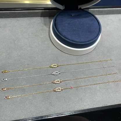 [Super Jewellery]FORCE 10 DIAMOND CHAIN LINK PINK GOLD BRACELET
