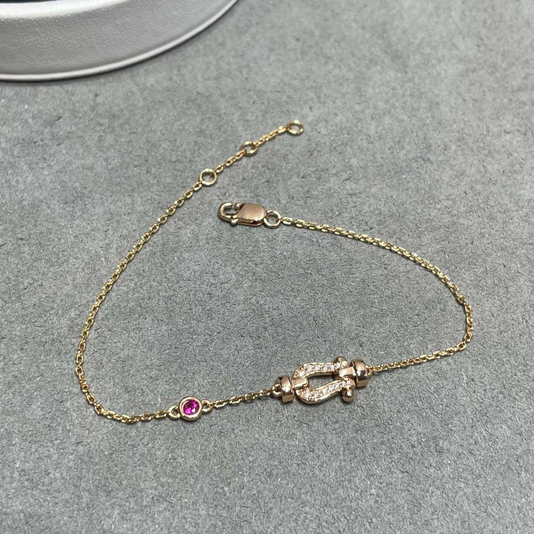 [Super Jewellery]FORCE 10 DIAMOND CHAIN LINK PINK GOLD BRACELET