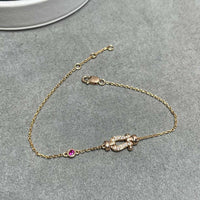 [Super Jewellery]FORCE 10 DIAMOND CHAIN LINK PINK GOLD BRACELET