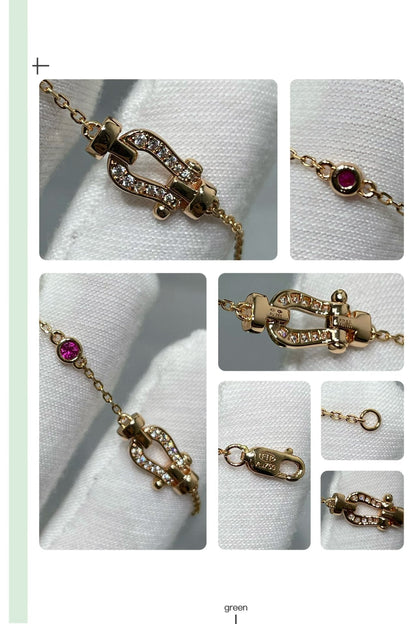 [Super Jewellery]FORCE 10 DIAMOND CHAIN LINK PINK GOLD BRACELET