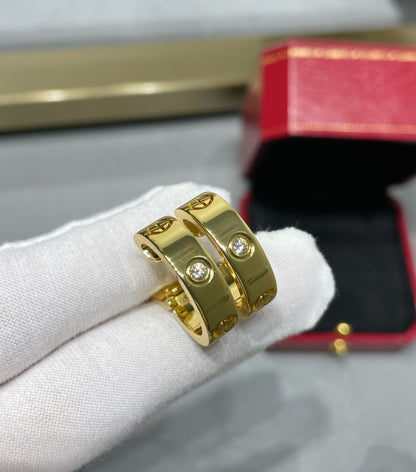[Super Jewellery]LOVE 5.5MM 1 DIAMOND EARRINGS