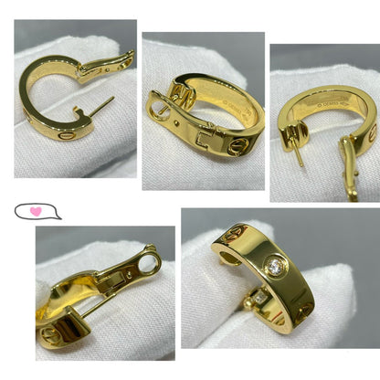 [Super Jewellery]LOVE 5.5MM 1 DIAMOND EARRINGS