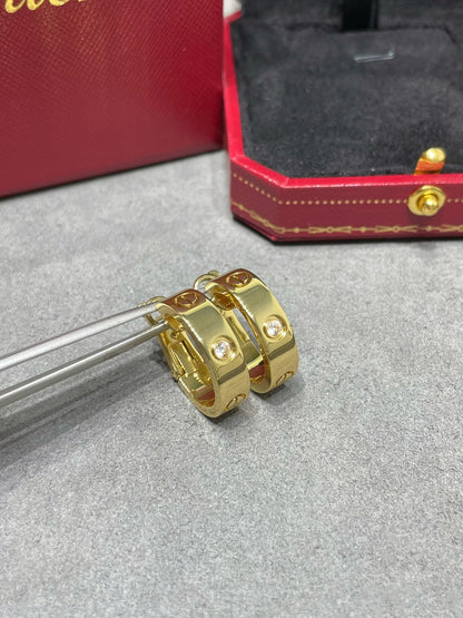 [Super Jewellery]LOVE 5.5MM 1 DIAMOND EARRINGS
