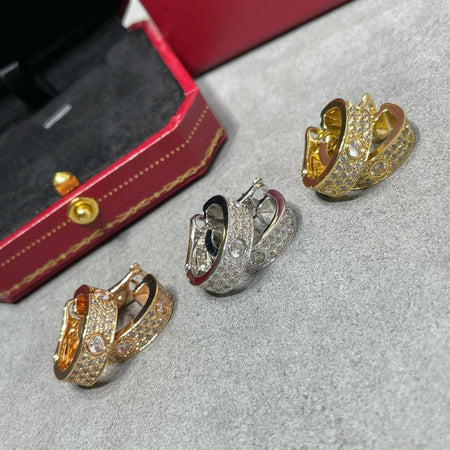 [Super Jewellery]LOVE 5.5MM DIAMOND PAVED EARRINGS