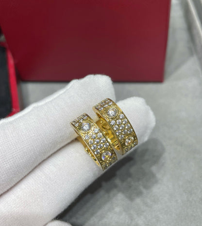 [Super Jewellery]LOVE 5.5MM DIAMOND PAVED EARRINGS