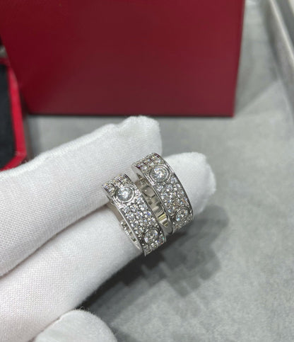 [Super Jewellery]LOVE 5.5MM DIAMOND PAVED EARRINGS