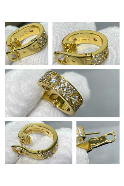 [Super Jewellery]LOVE 5.5MM DIAMOND PAVED EARRINGS