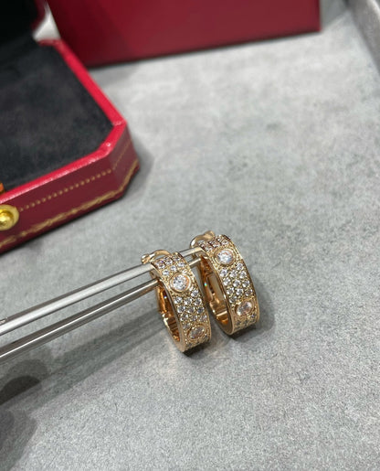 [Super Jewellery]LOVE 5.5MM DIAMOND PAVED EARRINGS