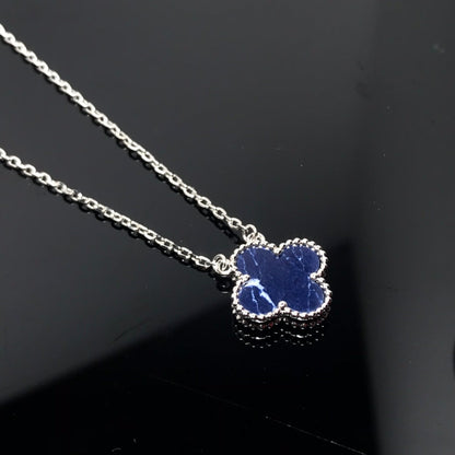 [Super Jewellery]CLOVER PIETERSITE SILVER LONG NECKLACE