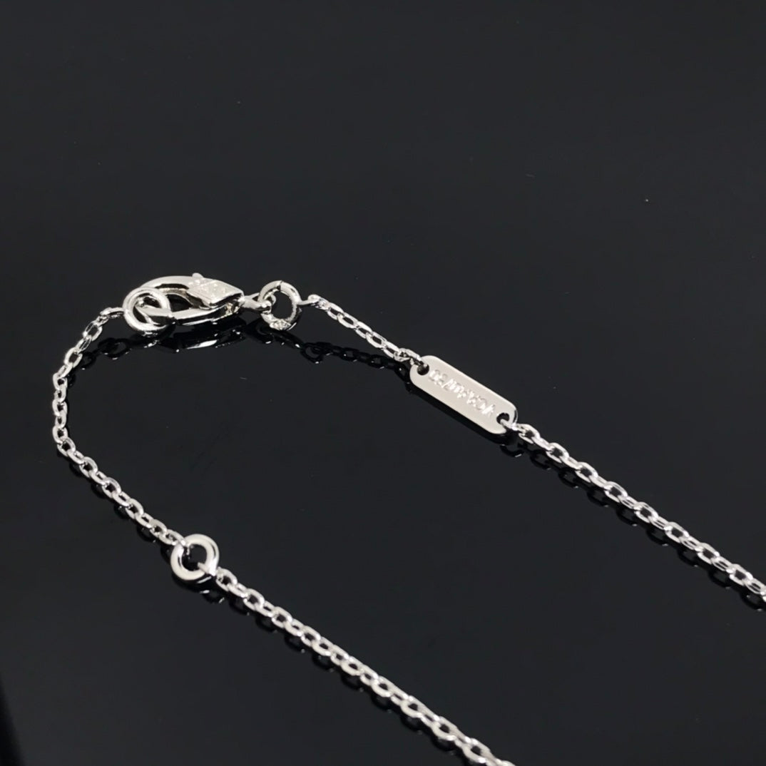 [Super CiCi ]CLOVER PIETERSIT SILBER LANGE HALSKETTE