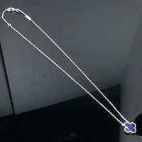 [Super Jewellery]CLOVER PIETERSITE SILVER LONG NECKLACE