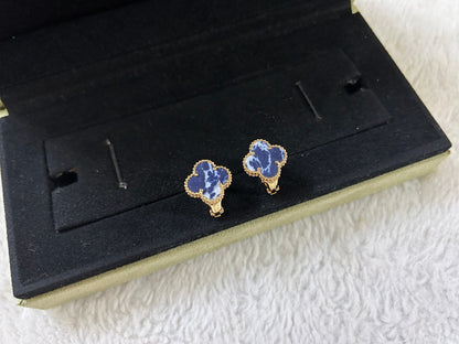 [Super Jewellery]CLOVER PIETERSITE MEDIUM STUD EARRINGS