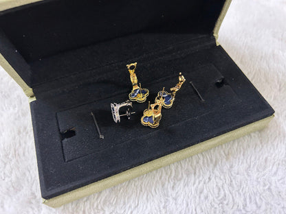 [Super Jewellery]CLOVER PIETERSITE MEDIUM STUD EARRINGS