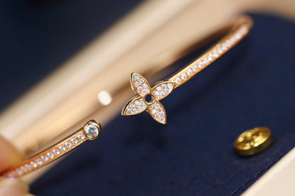 [Super Jewellery]IDYLLE PINK GOLD OPEN BRACELET DIAMOND PAVED