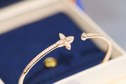 [Super Jewellery]IDYLLE PINK GOLD OPEN BRACELET DIAMOND PAVED