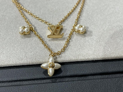 [Super Jewellery]FLOWERGRAM GOLD MOP DOUBLE ROW NECKLACE