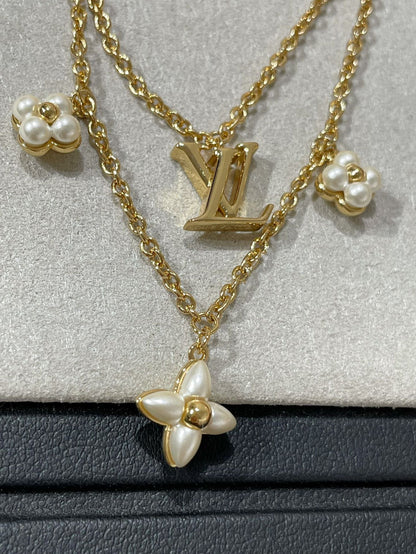 [Super Jewellery]FLOWERGRAM GOLD MOP DOUBLE ROW NECKLACE