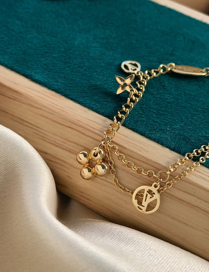 [Super Jewellery]BLOOMING PINK GOLD MOP BRACELET