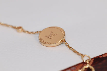 [Super Jewellery]STAR AND SUN 4 MOTIF PINK GOLD MALACHITE BRACELET