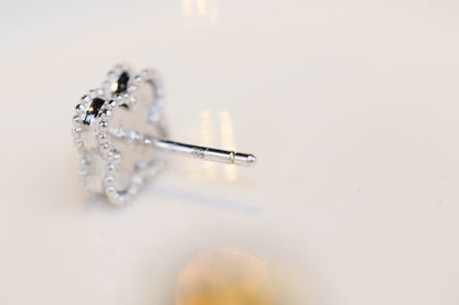 [Super Jewellery]CLOVER MINI TURQUOISE SILVER STUD EARRINGS