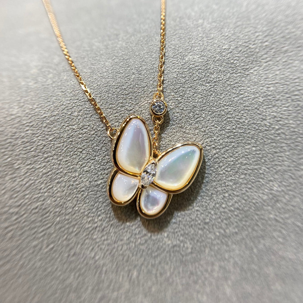 [Super Jewellery]BUTTERFLY MOP DIAMOND NECKLACE
