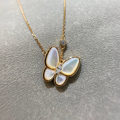 [Super Jewellery]BUTTERFLY MOP DIAMOND NECKLACE