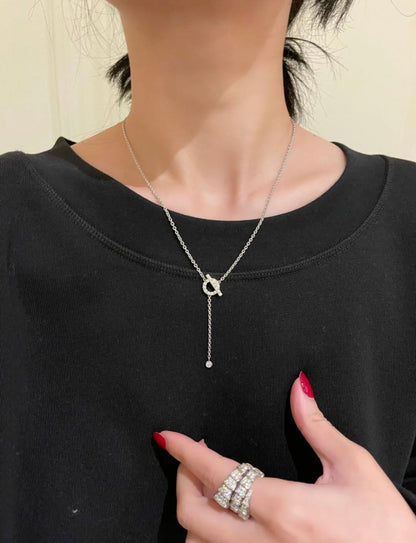 [Super Jewellery]FINESSE SILVER DIAMOND NECKLACE