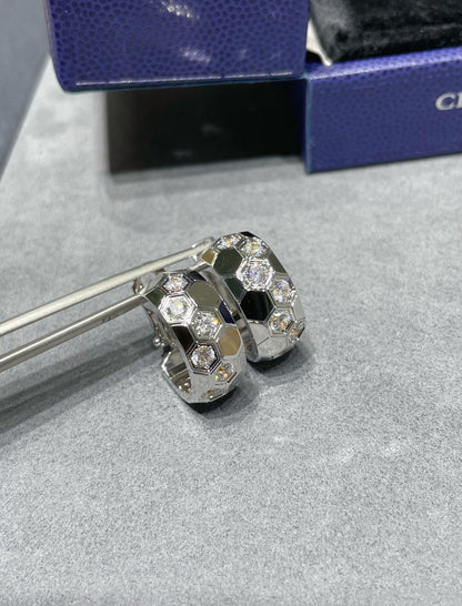 [Super Jewellery]BEE LOVE DIAMOND HOOP EARRINGS