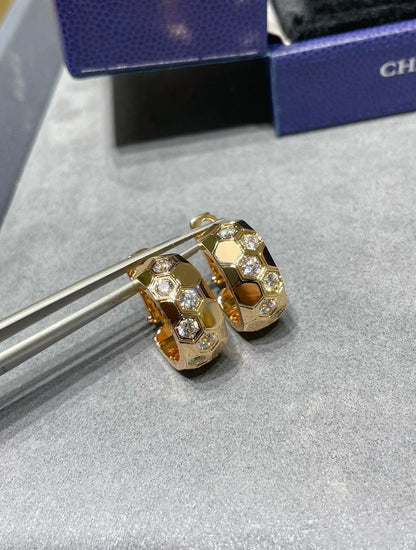[Super Jewellery]BEE LOVE DIAMOND HOOP EARRINGS