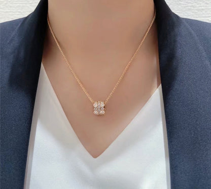 [Super Jewellery]BEE LOVE DIAMOND PAVED 3 ROW NECKLACE