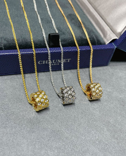 [Super Jewellery]BEE LOVE DIAMOND PAVED 3 ROW NECKLACE