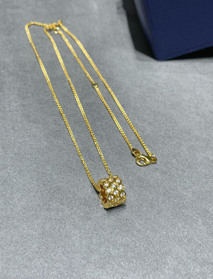 [Super Jewellery]BEE LOVE DIAMOND PAVED 3 ROW NECKLACE