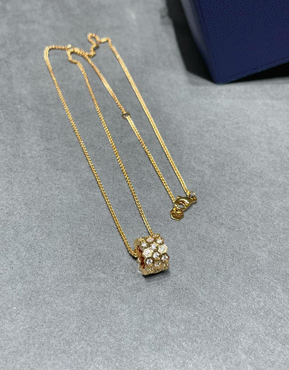 [Super Jewellery]BEE LOVE DIAMOND PAVED 3 ROW NECKLACE