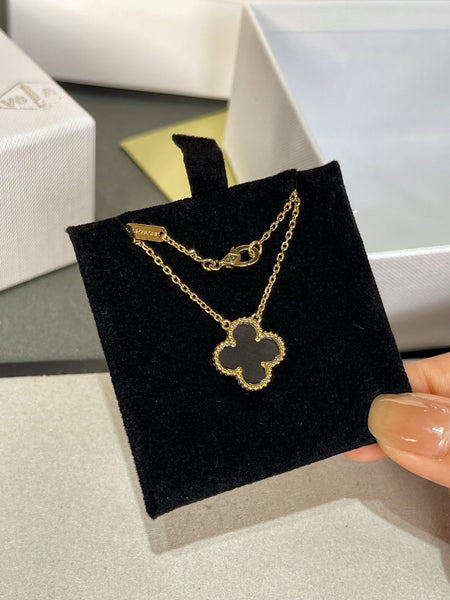 [Super Jewellery]CLOVER ROCK CRYSTAL ROSE GOLD NECKLACE