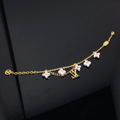 [Super Jewellery]LOGO 6 MOTIF STAR AND SUN GOLD BRACELET