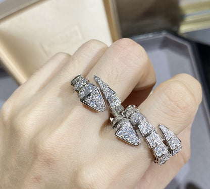 [Super]SERPENTI LARGE RING SILVER DIAMOND PAVED