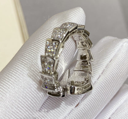 [Super]SERPENTI LARGE RING SILVER DIAMOND PAVED