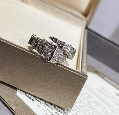 [Super]SERPENTI LARGE RING SILVER DIAMOND PAVED