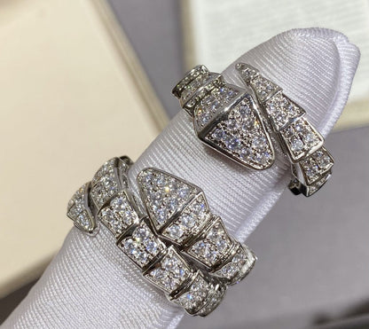 [Super]SERPENTI LARGE RING SILVER DIAMOND PAVED