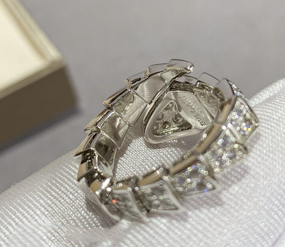 [Super]SERPENTI LARGE RING SILVER DIAMOND PAVED