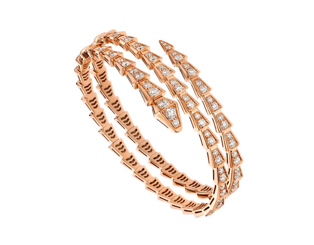 [Super]SERPENTI BRACELET PINK GOLD DIAMOND DOUBLE ROW