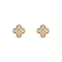 [Super Jewellery]CLOVER MEDIUM 1 MOTIFS FUll DIAMOND EARRINGS