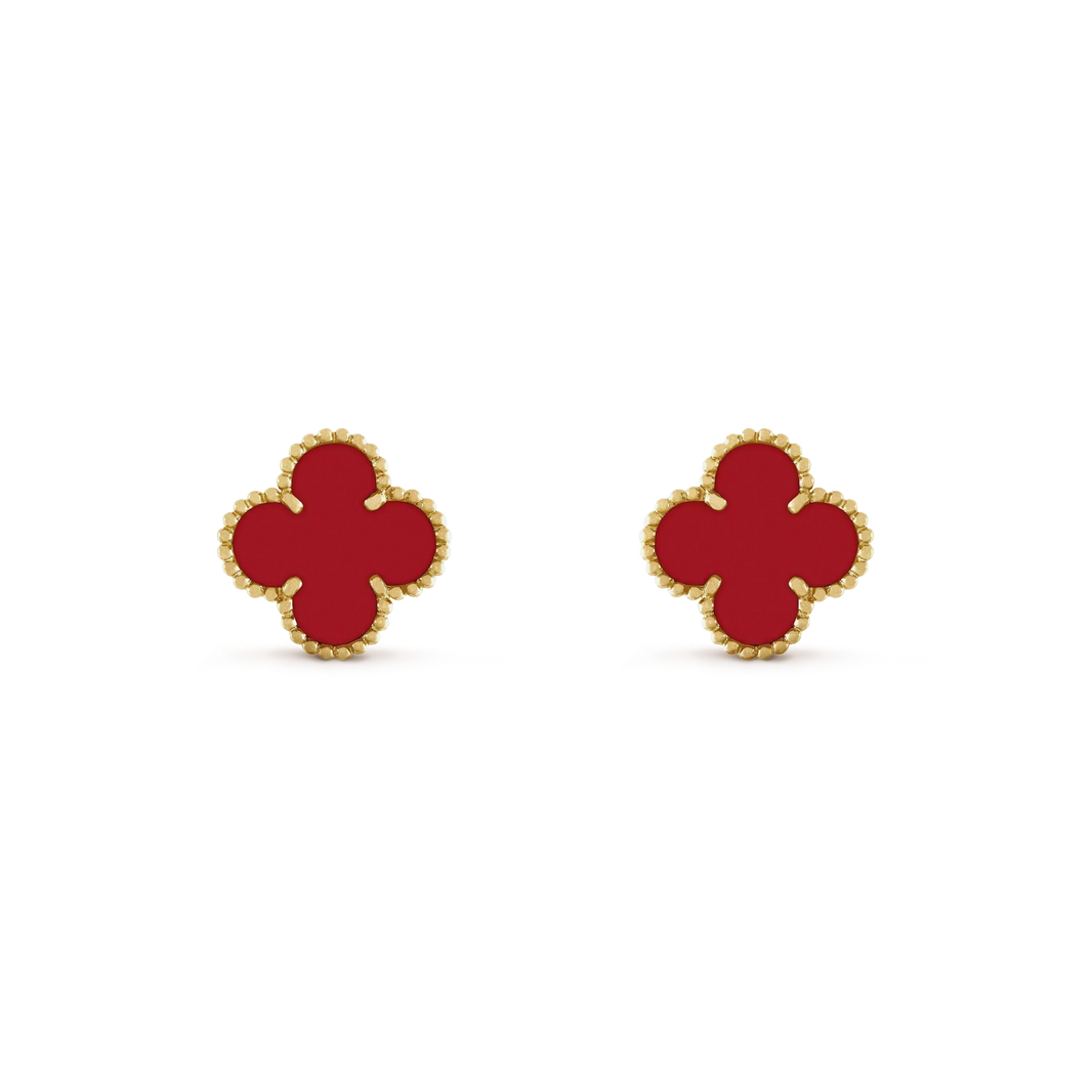 [Super Jewellery]CLOVER MINI 9.5MM CARNELIAN EARRINGS