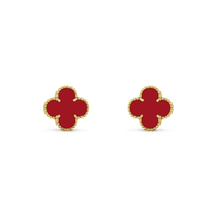 [Super Jewellery]CLOVER MINI 9.5MM CARNELIAN EARRINGS