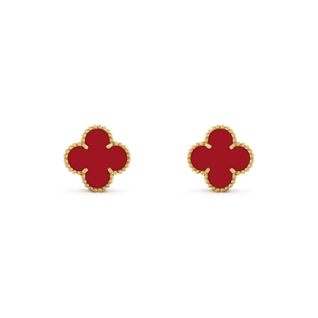 [Super Jewellery]CLOVER MINI 9.5MM CARNELIAN EARRINGS