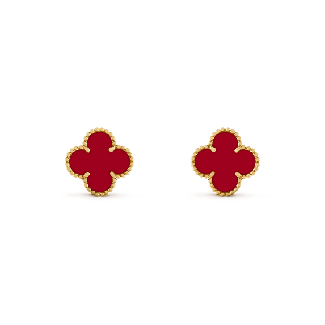 [Super Jewellery]CLOVER MEDIUM 1 MOTIFS CARNELIAN  EARRINGS