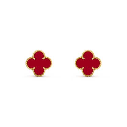 [Super Jewellery]CLOVER MEDIUM 1 MOTIFS CARNELIAN  EARRINGS