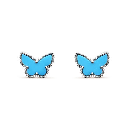 [Super Jewellery]BUTTERFLY TURQUOISE EARRINGS SILVER