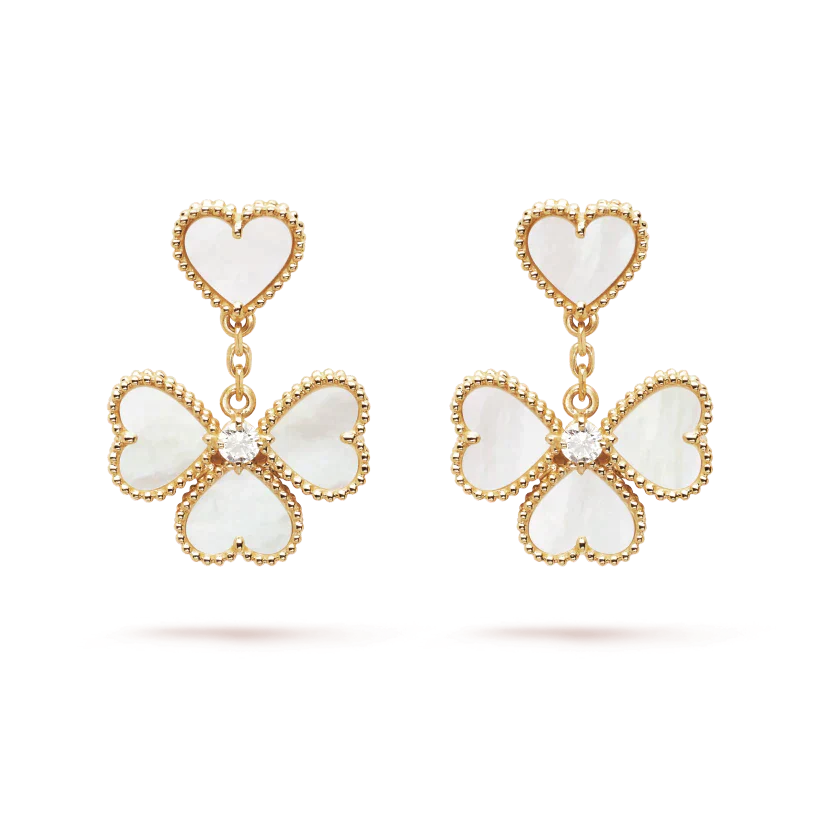 [Super Jewellery]CLOVER SWEET WHITE MOP EARRINGS